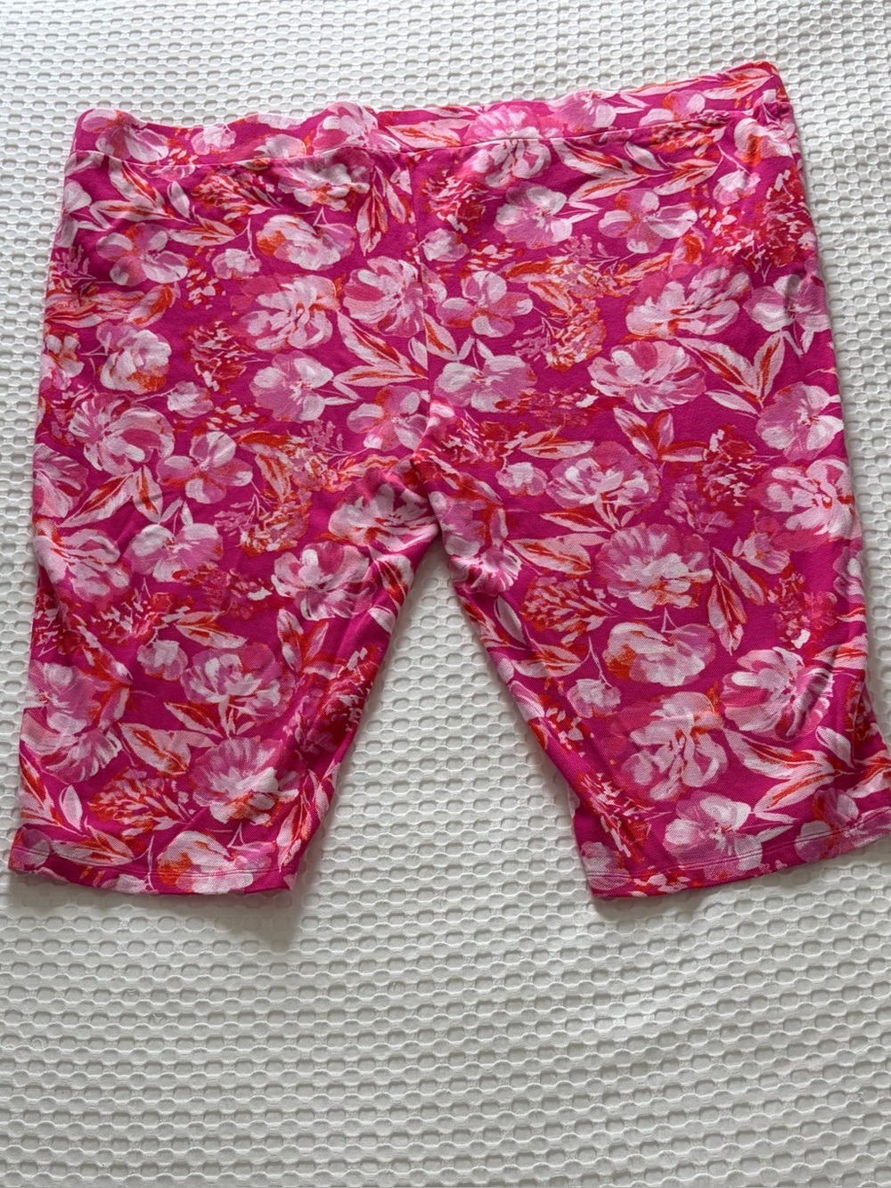 Belle by Kim Gravel 5X Pink Floral Capri Pants Pull-On Pockets